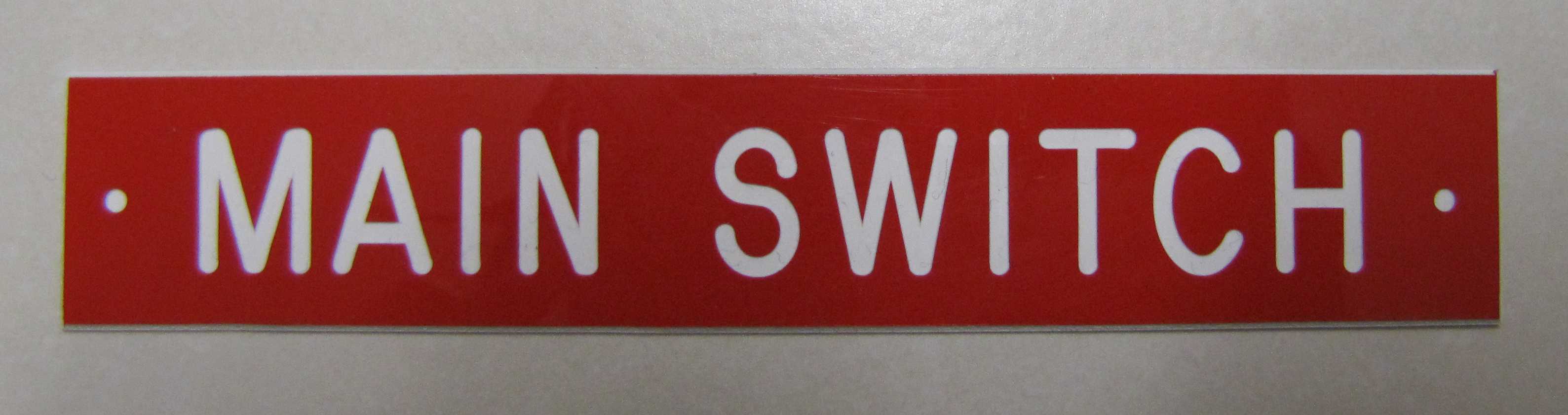 Laberton Pty Ltd Samples of Engraved Labels; Electrical Switchboard